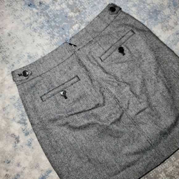 Madewell Herringbone Assembly A-Line Wool Blend Mini Skirt Size 2 - Picture 9 of 11